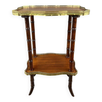 19th Century Wood and Brass Gueridon Table