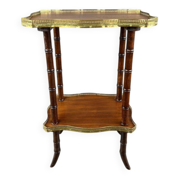 19th Century Wood and Brass Gueridon Table