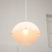Italian Space Age Pendant in Brass and Plexiglass, 1970s
