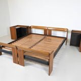 Artona Bed by Afra and Tobia Scarpa for Maxalto, with Matching Nightstands, Italy, 1970s