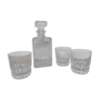 Carafe whisky and 3 glasses