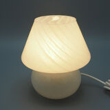 Vintage mushroom table lamp in grey murano glass, 1970s