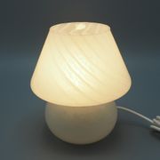 Lampe de table champignon en verre gris de Murano, années 1970