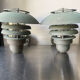 Pair of classic danish vintage outdoor wall lamps in copper
