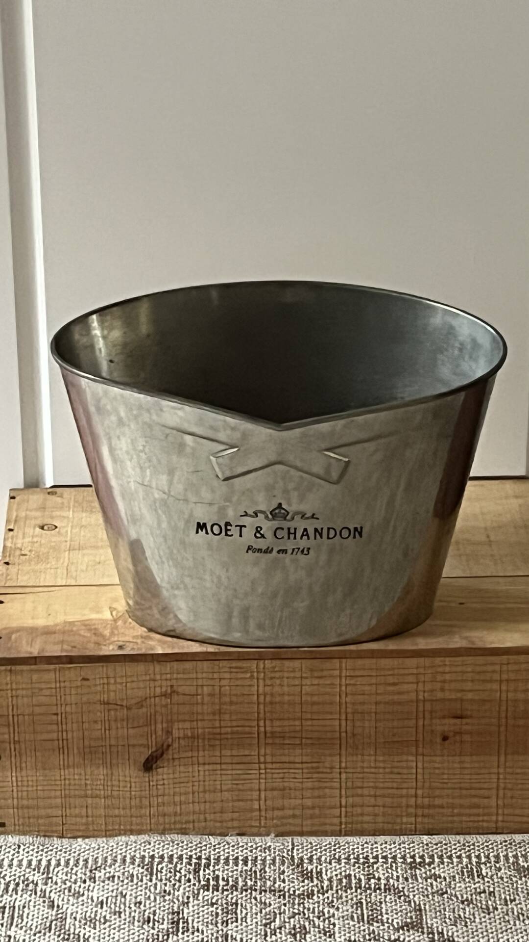 Moet Chandon Pewter Champagne Bucket. Vintage French Magnum Cooler