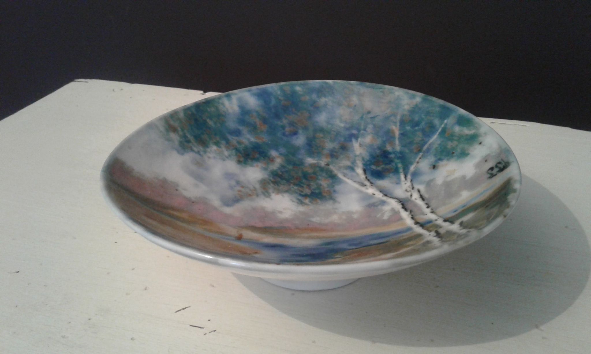 Porcelain cut.  Camille Tharaud (1878-1951), landscape décor