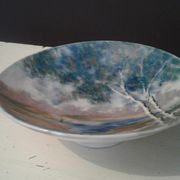 Porcelain cut.  Camille Tharaud (1878-1951), landscape décor