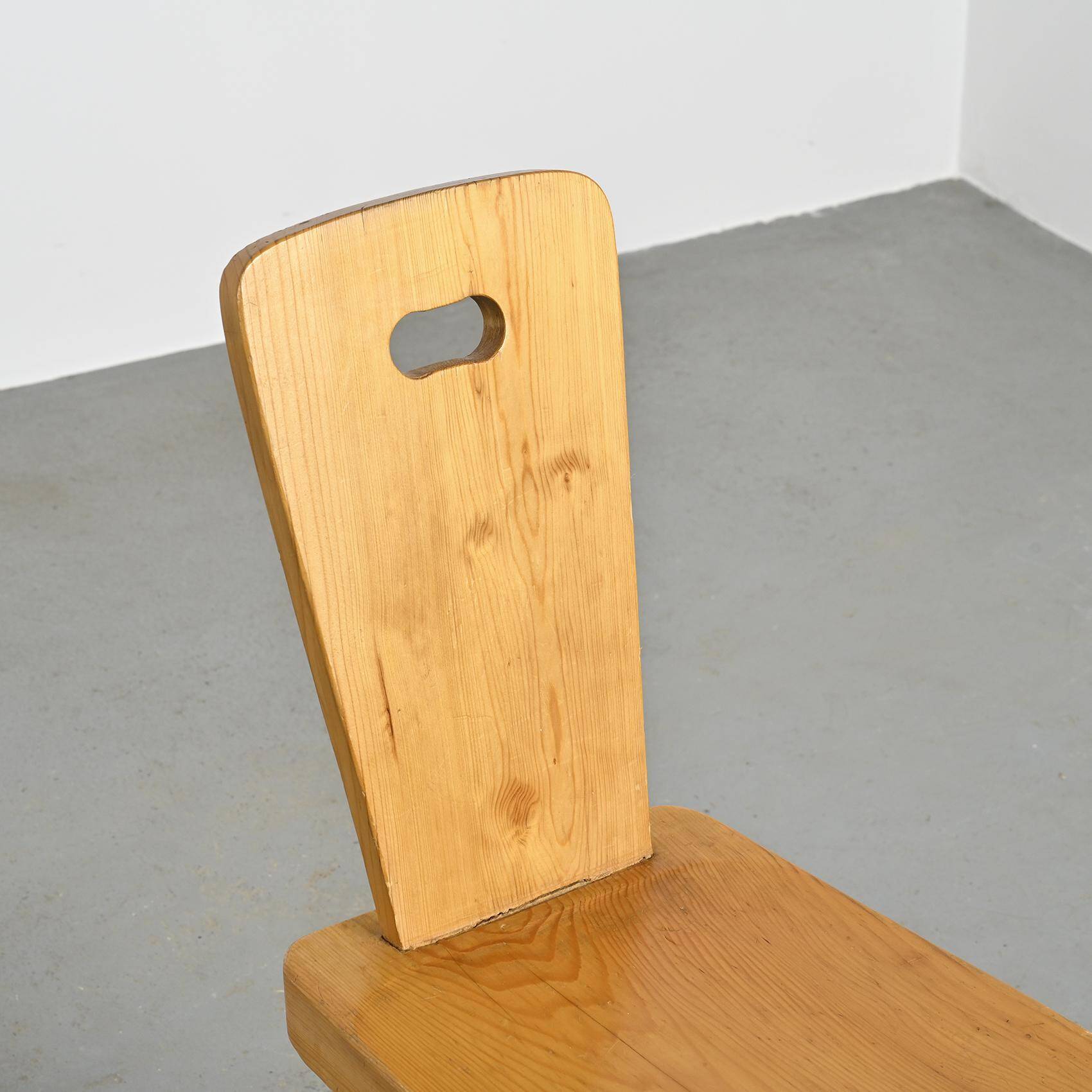 Pair of high-backed chairs by Christian Durupt, Méribel 1960