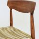 Set 2 Dining Chairs Solid Wood Ash Green Jacquard Fabric