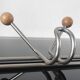 Vintage wall coat rack in brushed metal with wooden balls – Year design