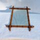 Old bamboo mirror 1950s - 38x49