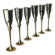 Brutalist silver plated glasses, set of 6, Spain, 1970s