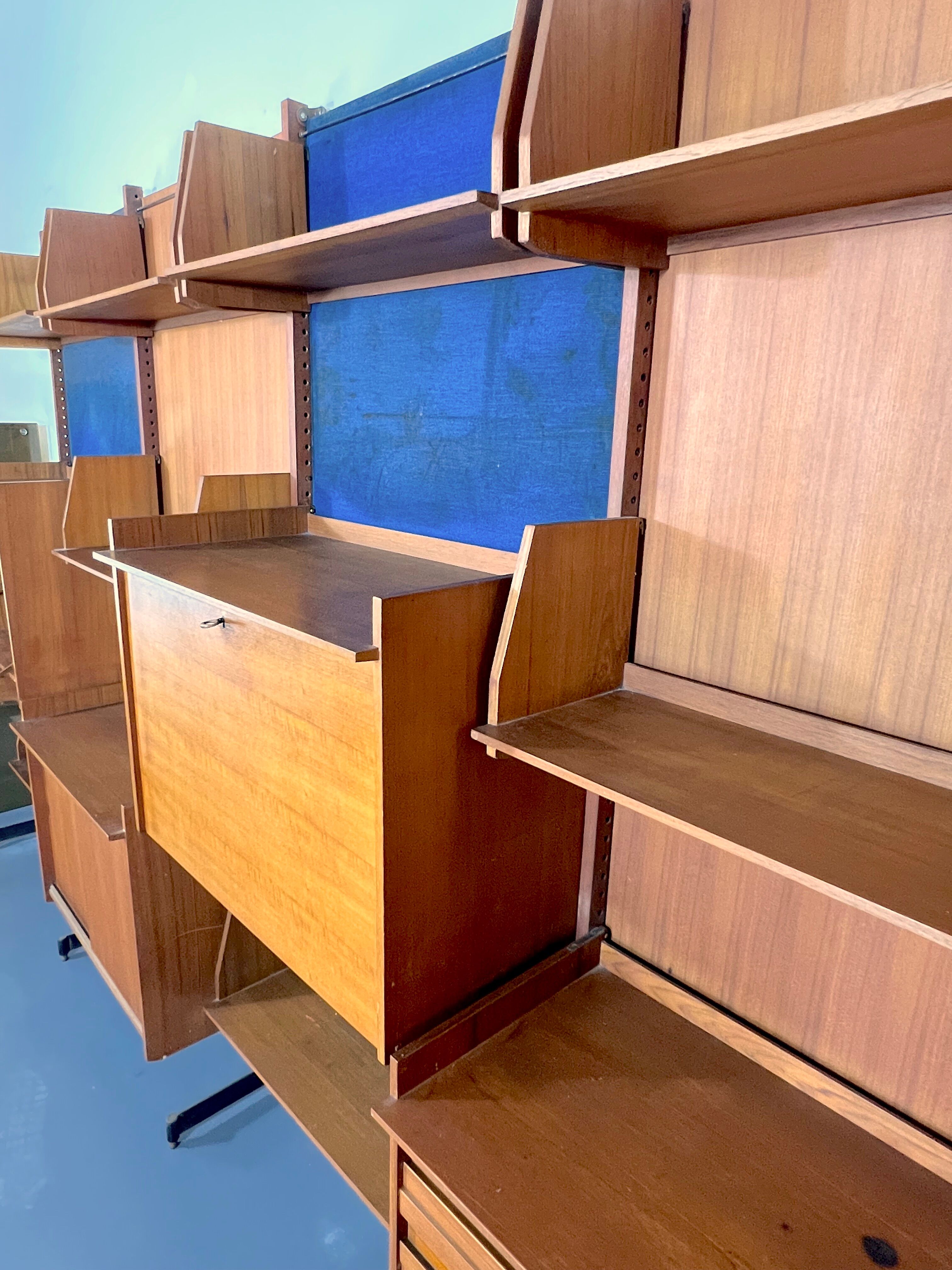 Mid-Century Modern modular wood bookcase from 50s