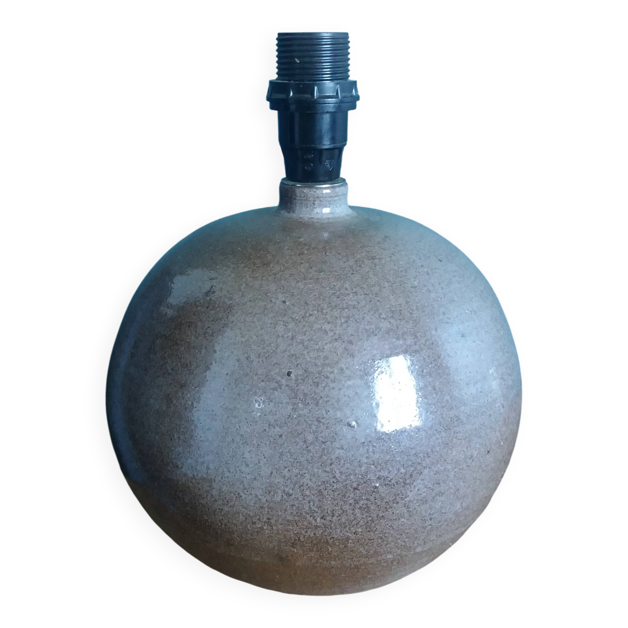 Pied de lampe boule signé Eric Debruyne couleurs greige, marron, taupe