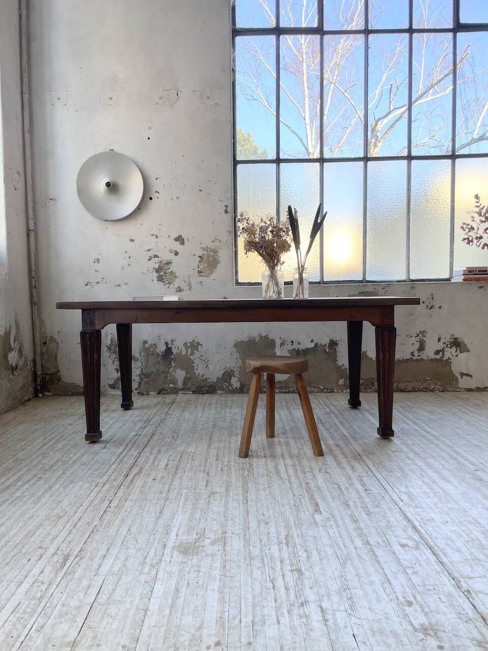 Solid oak farmhouse table 185cm