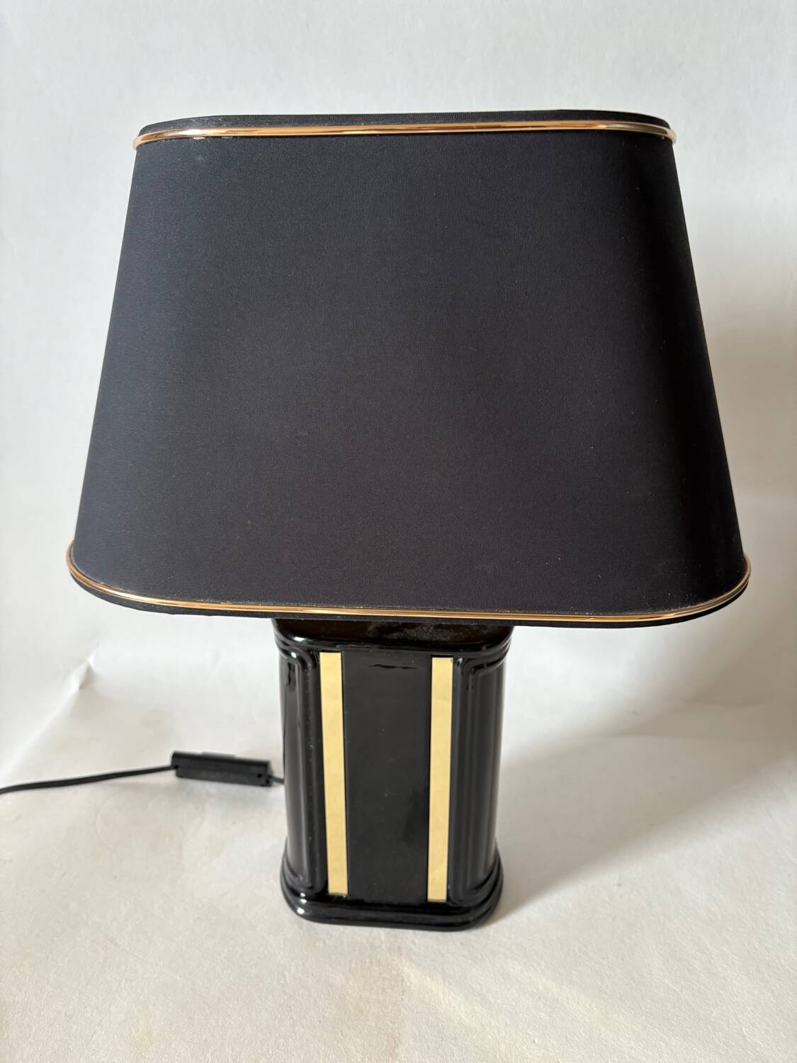 Black ceramic lamp from the 1980s