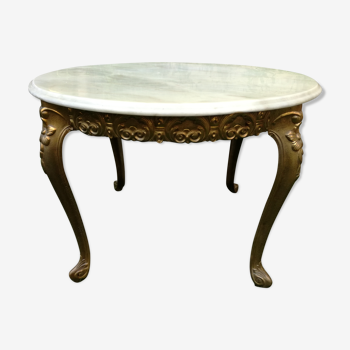 Louis XV coffee table bronze and marble