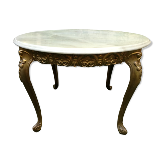 Louis XV coffee table bronze and marble
