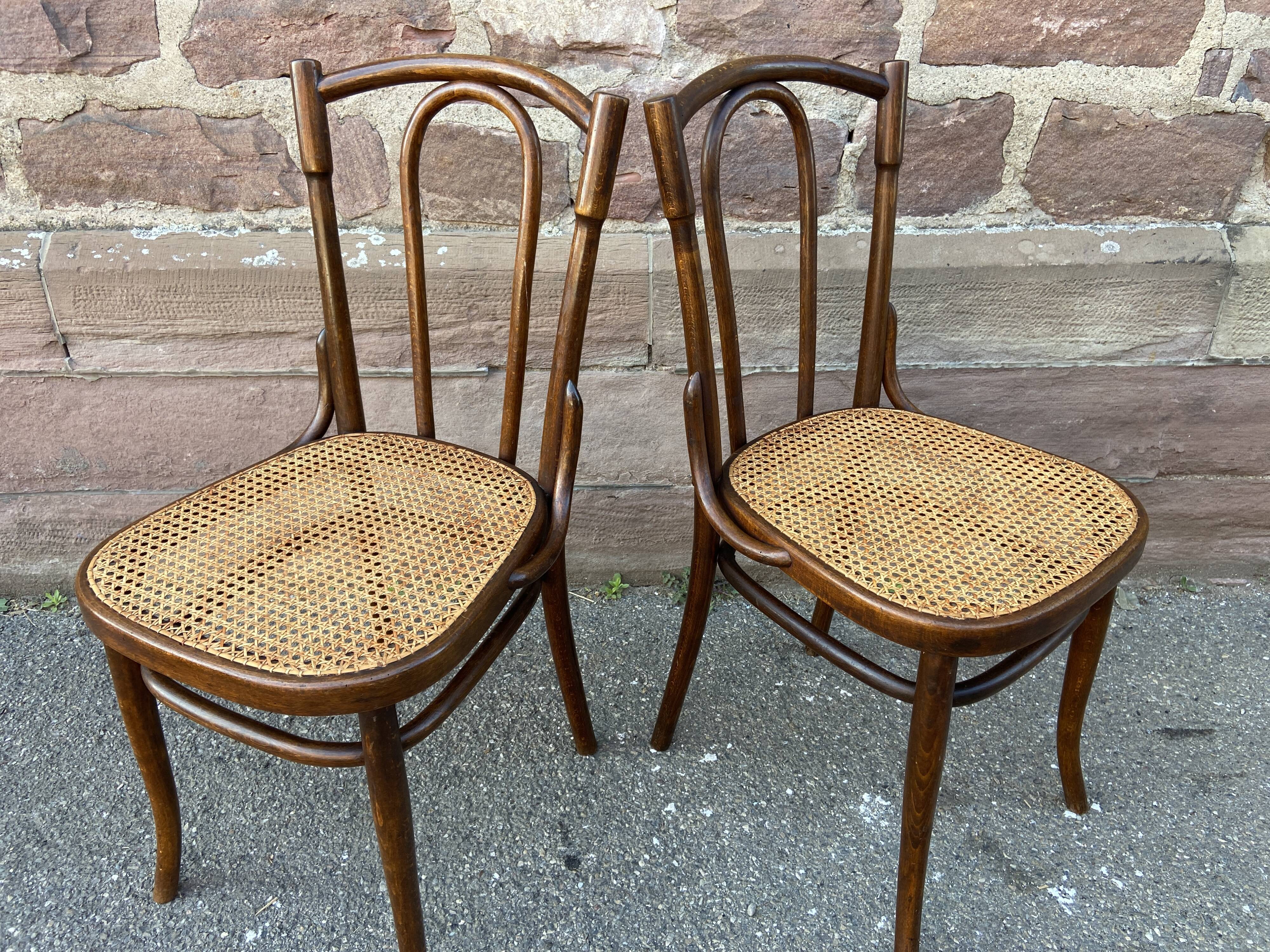 2 chairs bistro Thonet Nr 56 curved wood