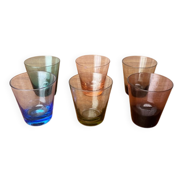 Verres à Shot Colorés Allemand du Milieu du Siècle, Années 1960, Ensemble de 6