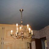 2-stage suspension/chandelier, silver bronze, 6+3 arms candles