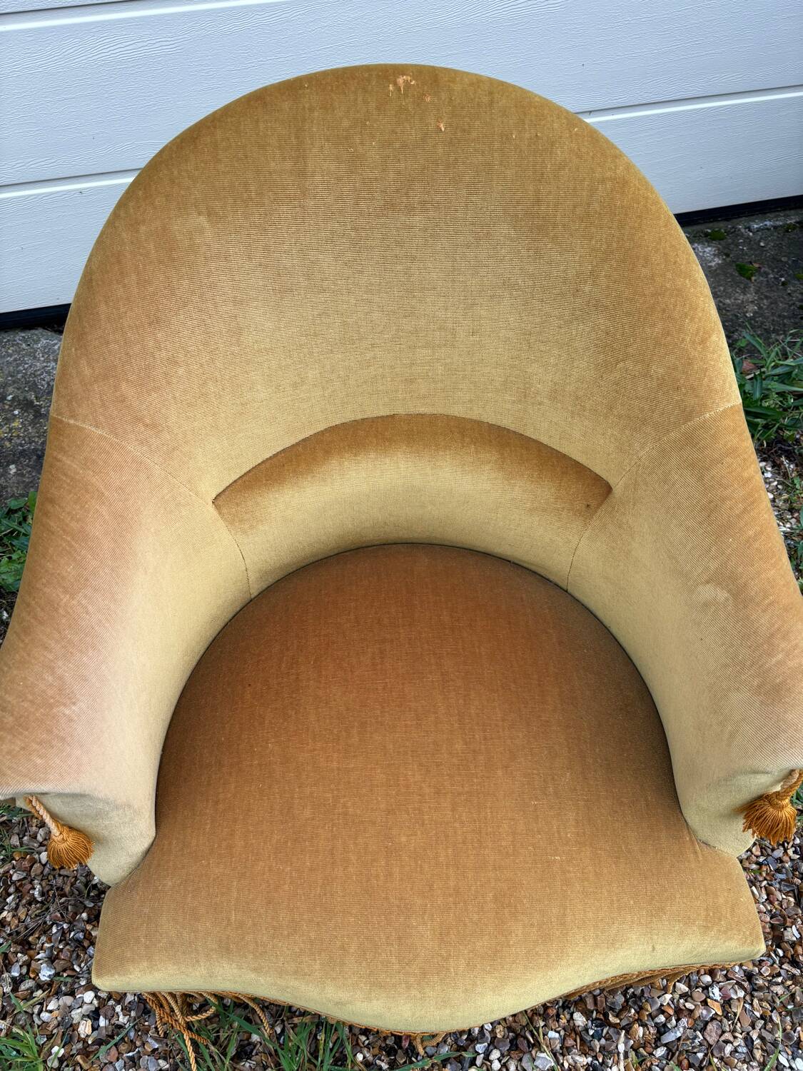 Toad armchair in gold velvet