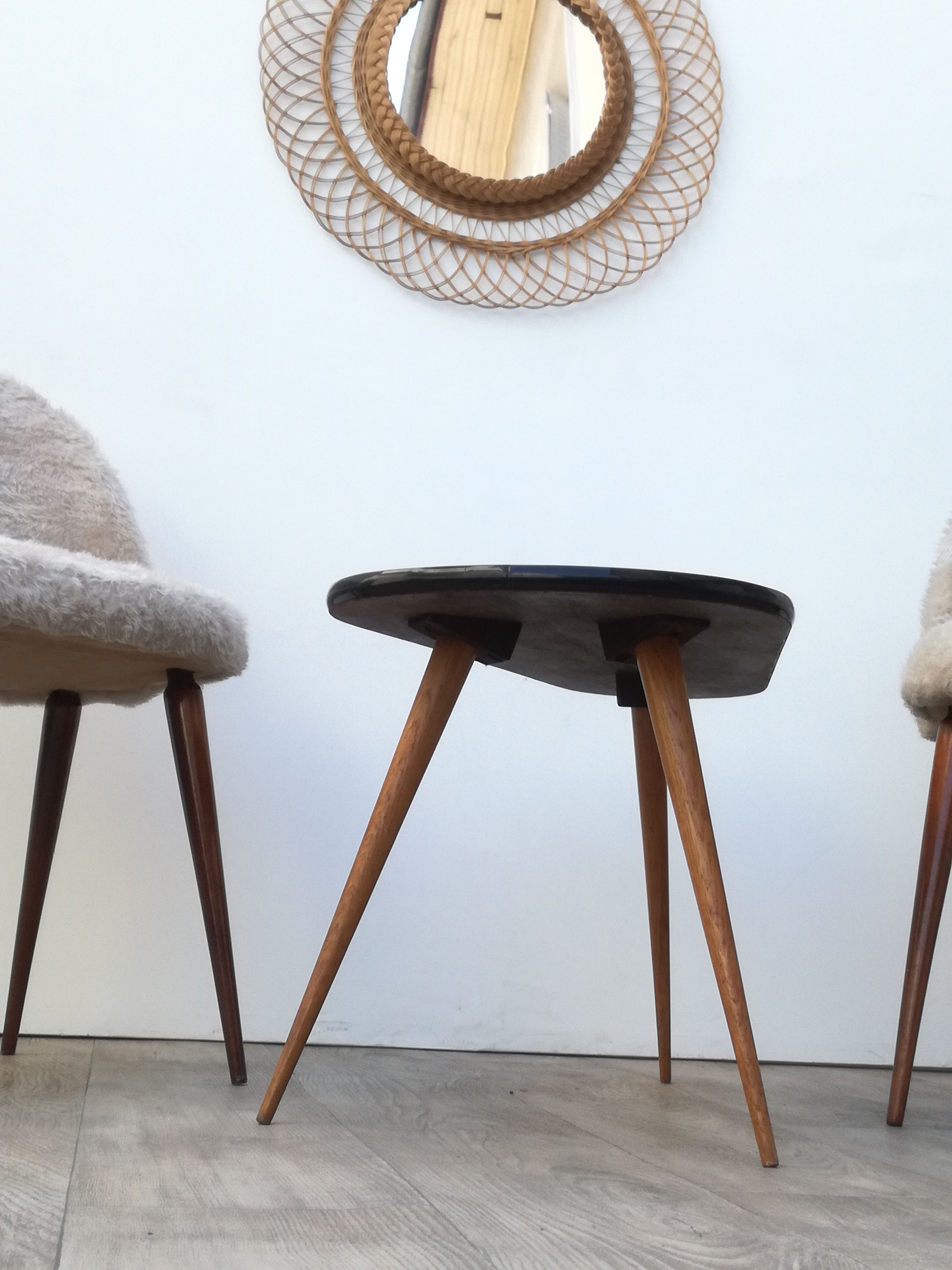 Table basse vintage pieds compas