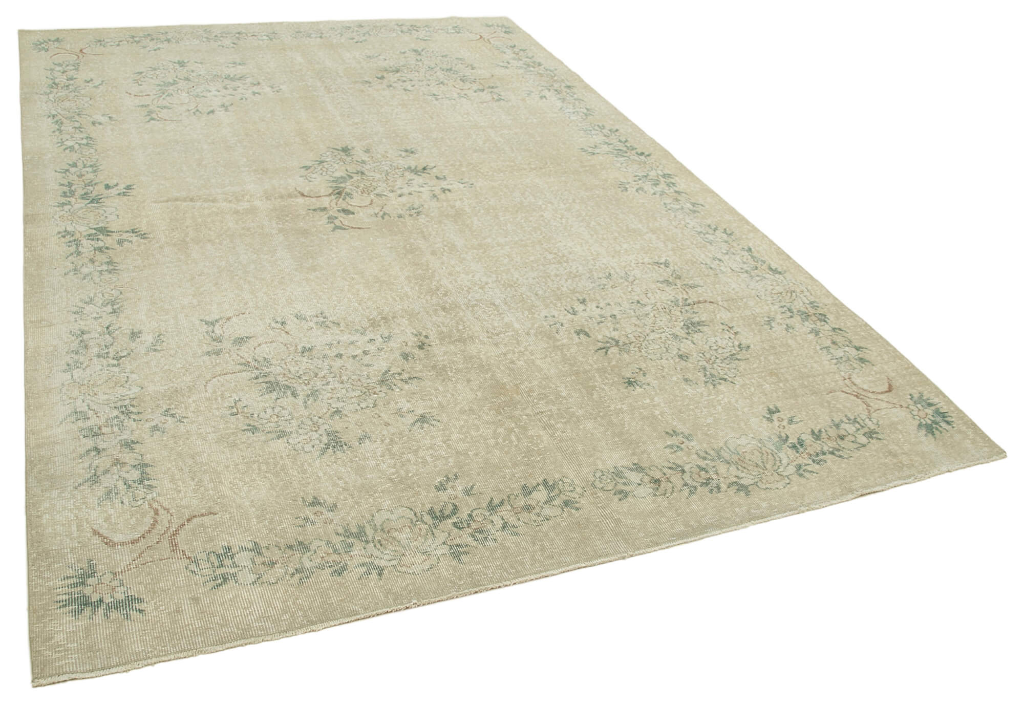 Hand-knotted wool turkish beige carpet 203 cm x 303 cm