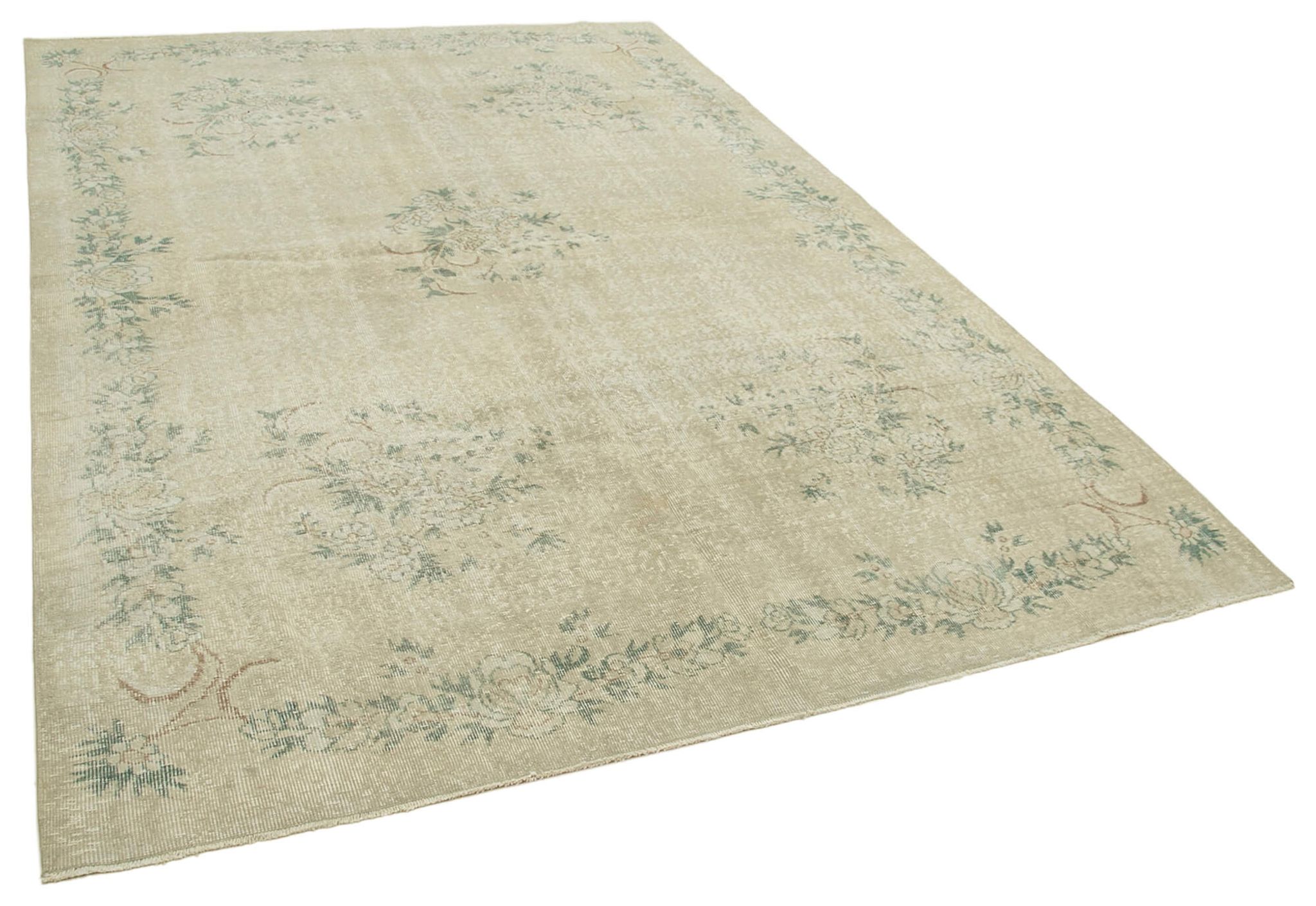 Hand-knotted wool turkish beige carpet 203 cm x 303 cm