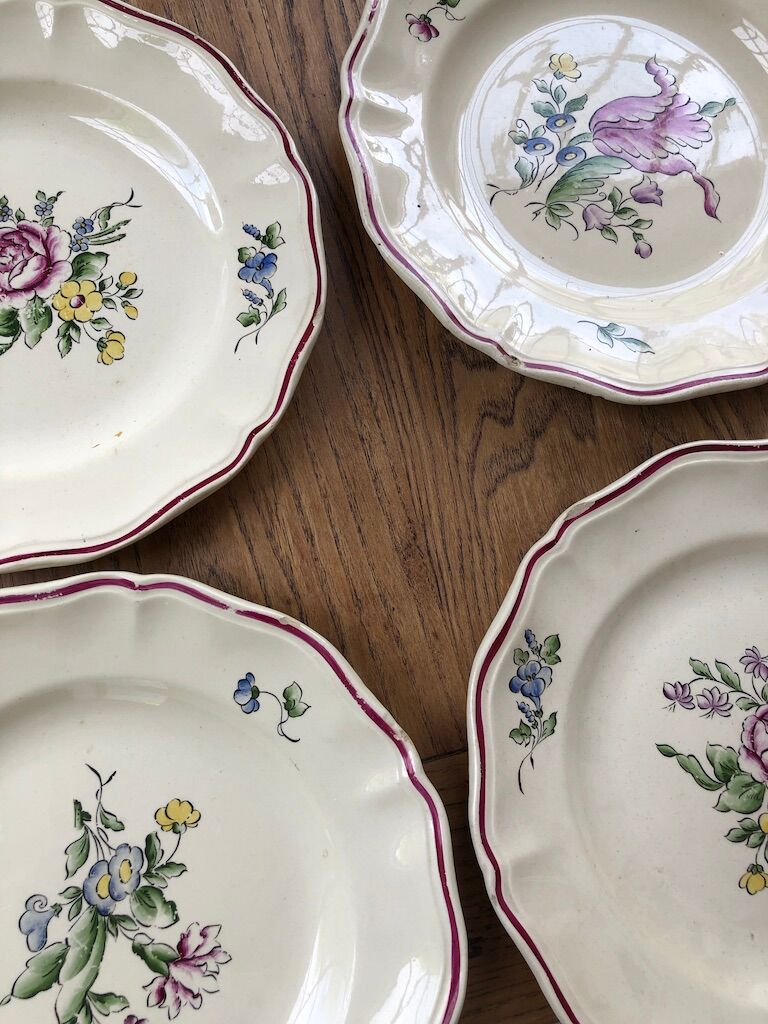 10 flower plates Sarreguemines Lyon