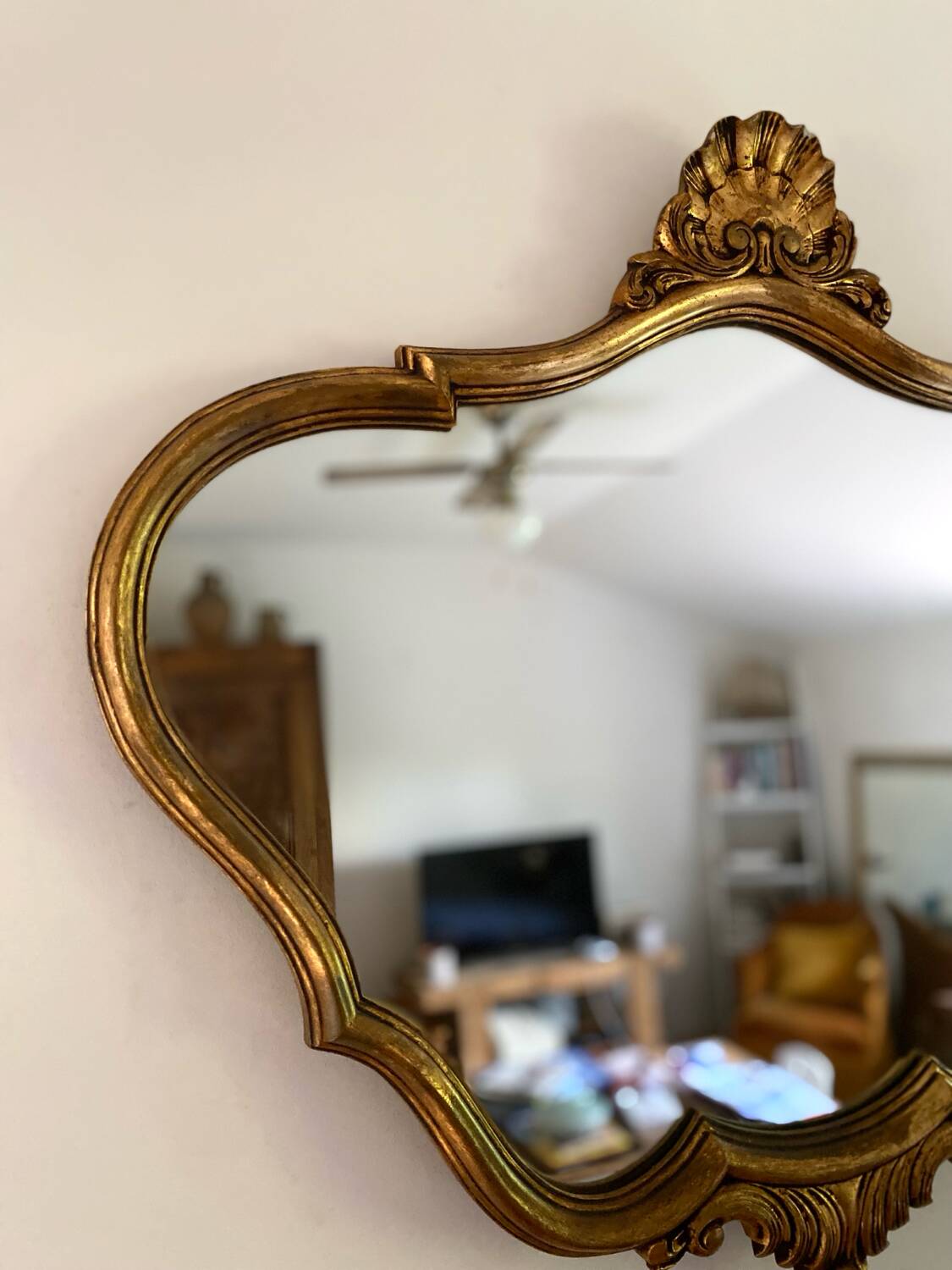 Antique Baroque Shell Mirror