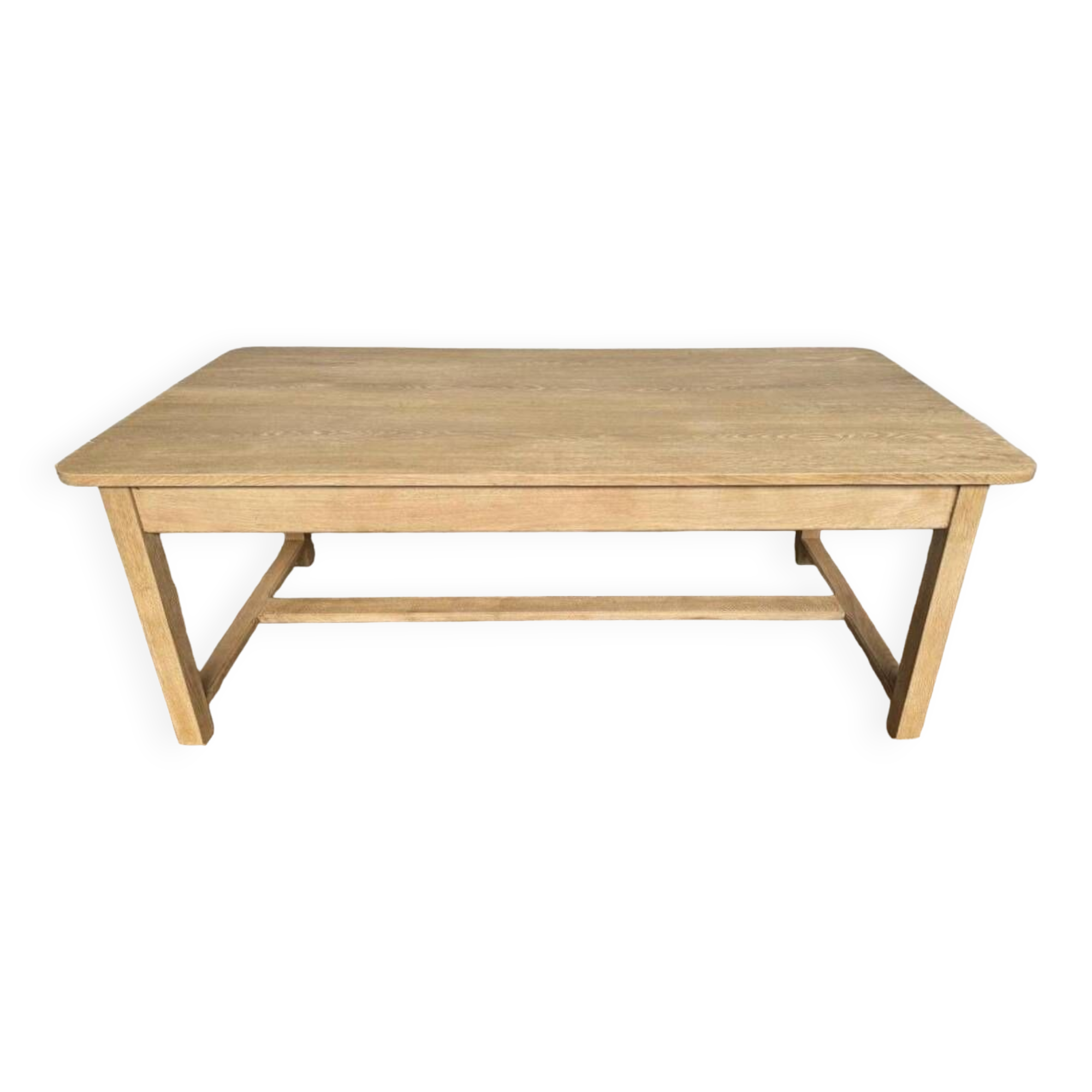 Table bistrot table de ferme en chêne massif sablé Longueur 210 cm - Largeur 106 cm - Hauteur 78 cm