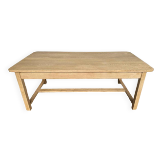 Table bistrot table de ferme en chêne massif sablé Longueur 210 cm - Largeur 106 cm - Hauteur 78 cm