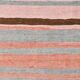 Tapis Kilim bohème rouge pâle et vert, 193 x 222 cm