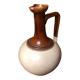 Old Vintage White & Brown Cracked Ceramic Pitcher