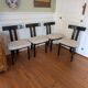 Set of 4 Oak "T-Shape" dining chairs
