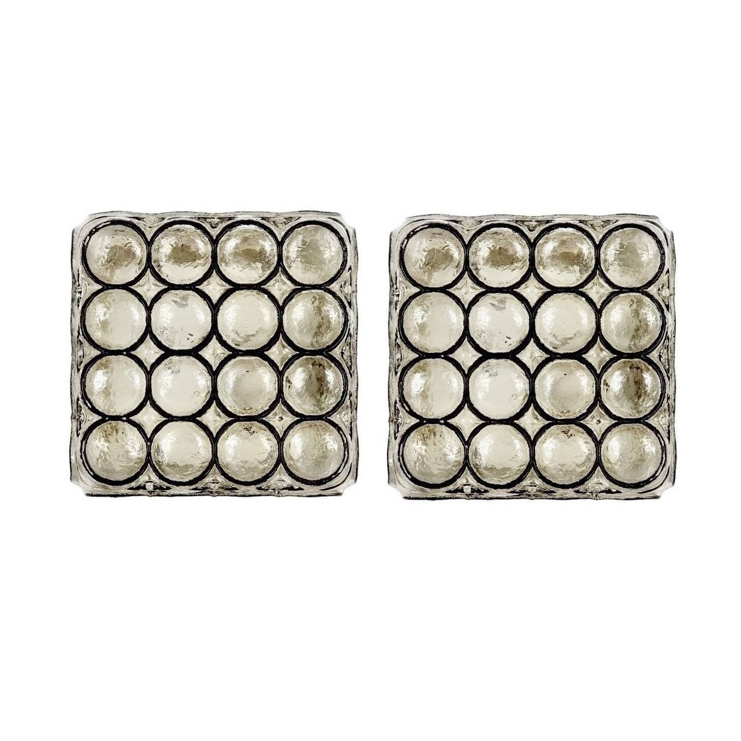 Pair of Mid-Century Glass Wall Lights from Limburg, Germany, 1960s