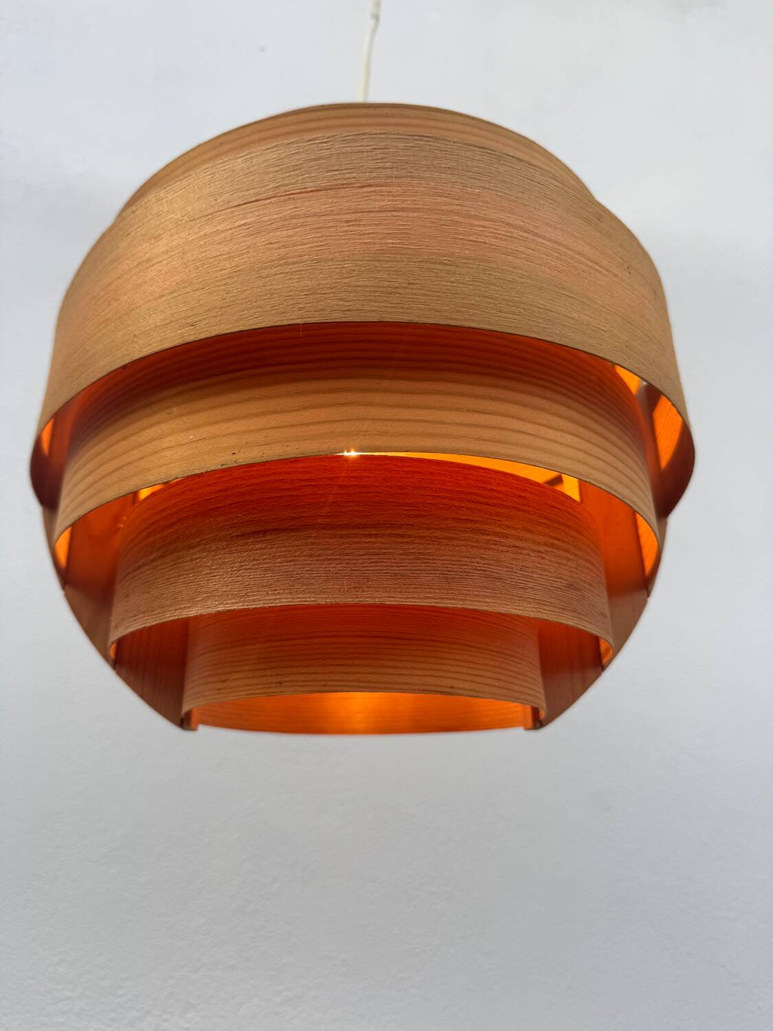 Hans Agne Jakobsson wooden pendant light, 1960s
