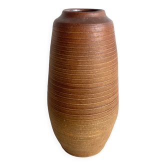 Vintage Teracotta Vase with textured surface, Wabi Sabi, Studio Pottery, Marked
