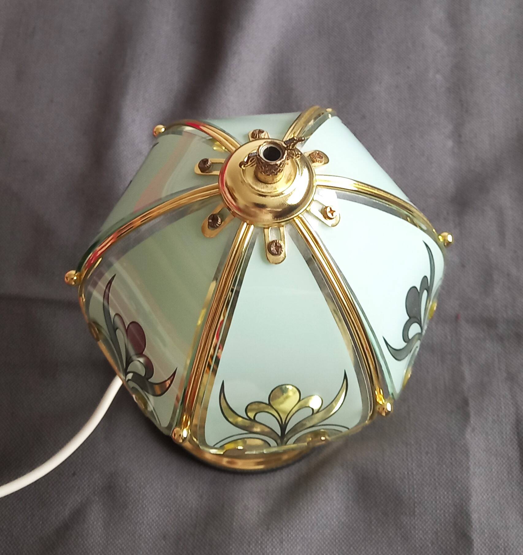 small vintage Tiffany stained glass style lamp
