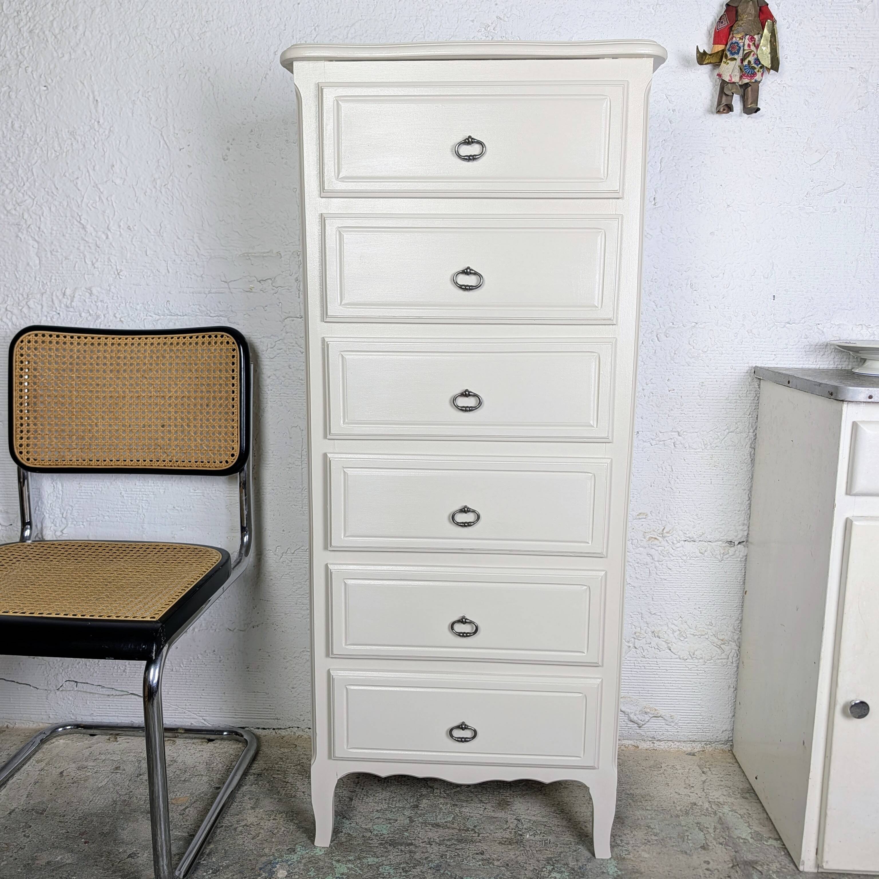 Chiffonnier semainier 6 tiroirs style Louis XV