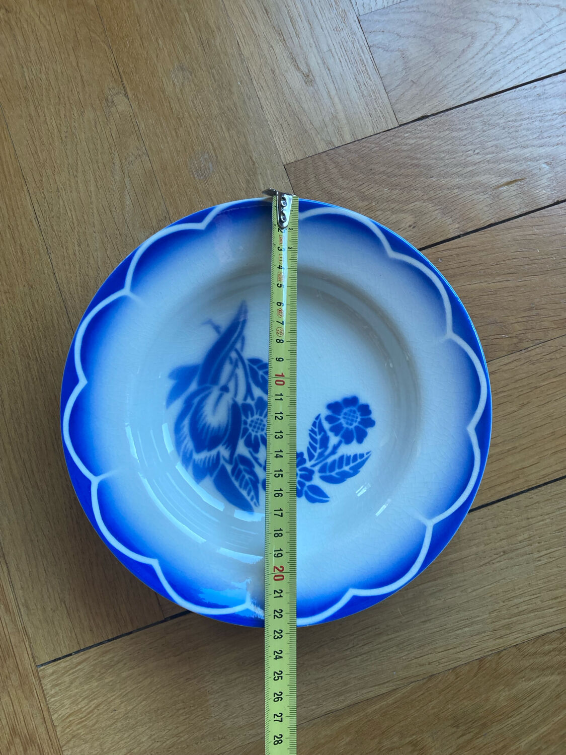 Deep plates André Sarreguemines Digoin blue flowers