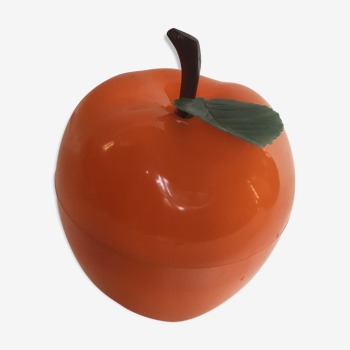 Orange plastic apple ice bucket 1970