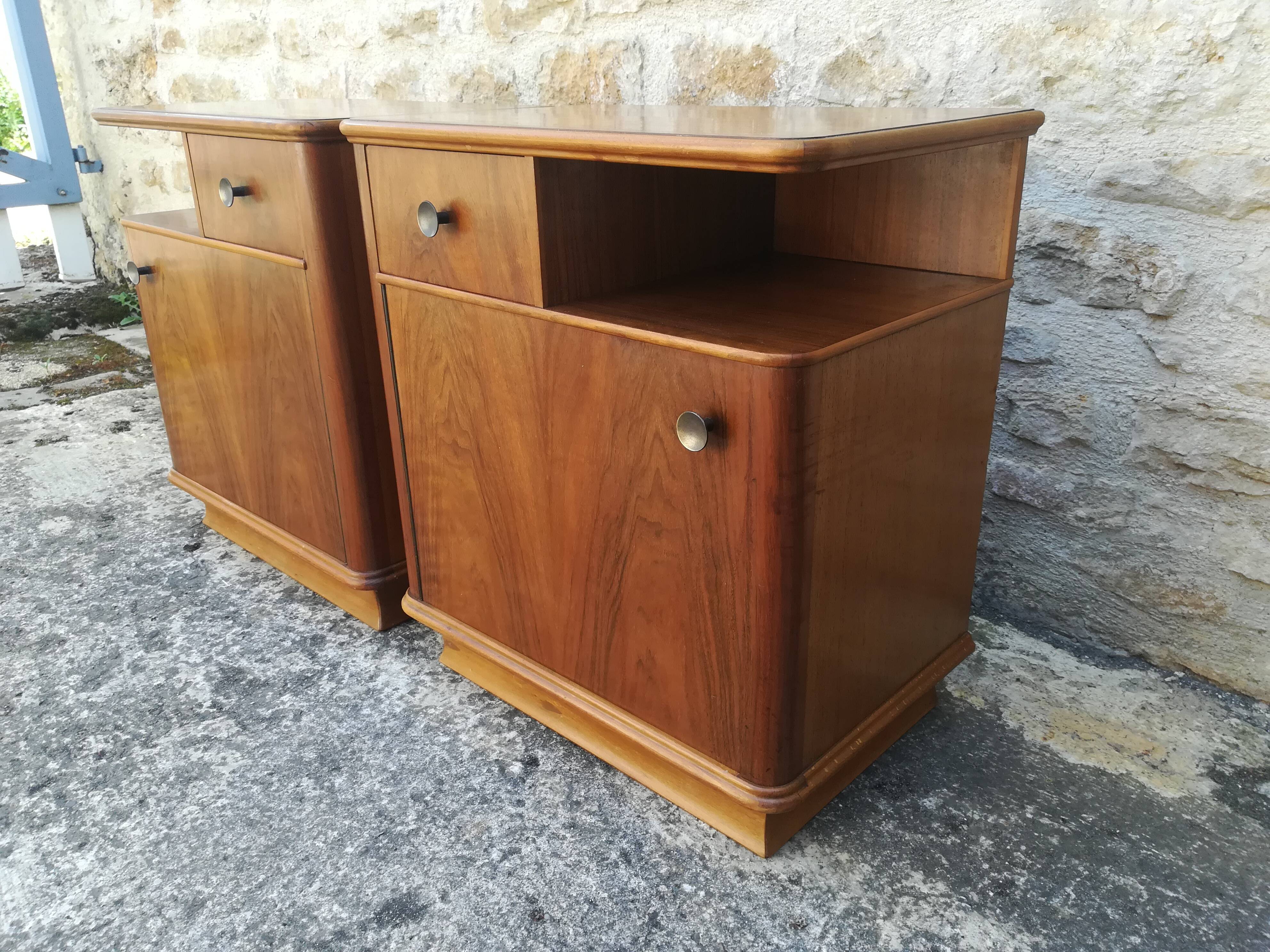 Walnut bedside tables