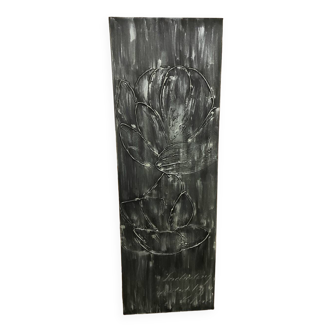 Tableau floral argent