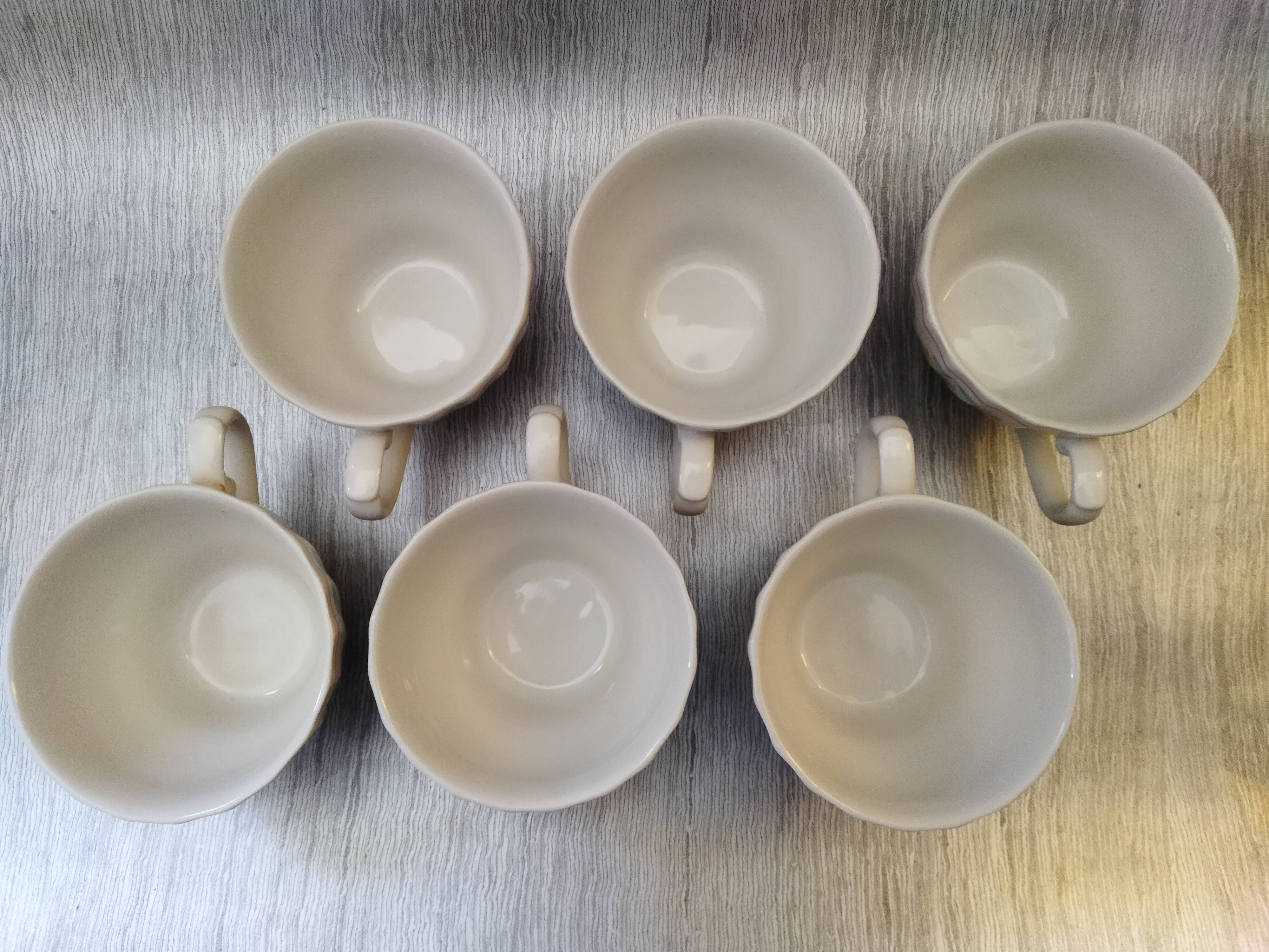 6 English cups Churchill Rosetta