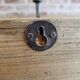 Solid teak coat hook with 4 double cast iron hooks