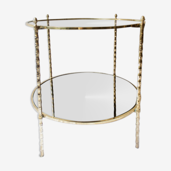 Side table, brass and smoked glass