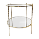 Table d'appoint en laiton et verre fumé