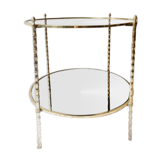 Side table, brass and smoked glass